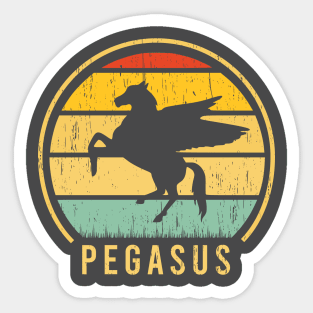 Pegasus Horse badge distressed retro sunset logo Sticker